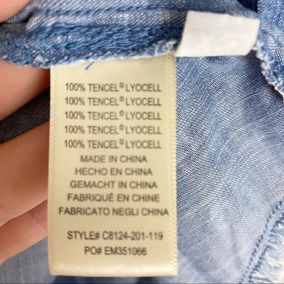 ANTHROPOLOGIE CLOTH & STONE Chambray Mary Lou Shirt Dress XS Coastal Casual - Picture 13 of 15